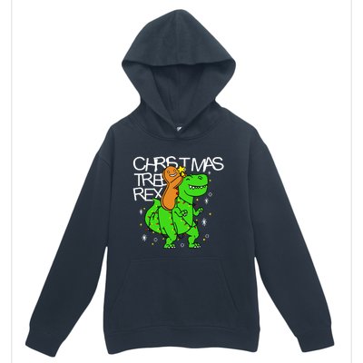 Christmas Tree Rex TRex Gingerbread Man Funny Urban Pullover Hoodie