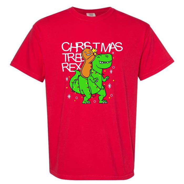 Christmas Tree Rex TRex Gingerbread Man Funny Garment-Dyed Heavyweight T-Shirt