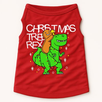 Christmas Tree Rex TRex Gingerbread Man Funny Doggie Tank