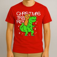 Christmas Tree Rex TRex Gingerbread Man Funny T-Shirt