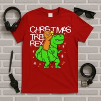 Christmas Tree Rex TRex Gingerbread Man Funny T-Shirt