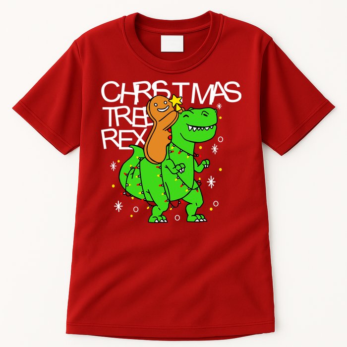 Christmas Tree Rex TRex Gingerbread Man Funny Tall T-Shirt