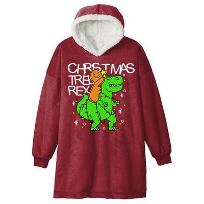 Christmas Tree Rex TRex Gingerbread Man Funny Hooded Wearable Blanket