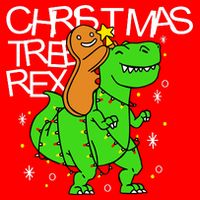 Christmas Tree Rex TRex Gingerbread Man Funny Button