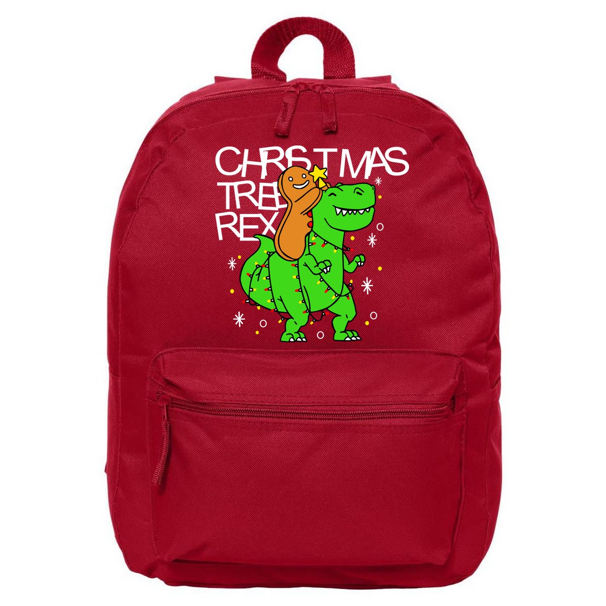 Christmas Tree Rex TRex Gingerbread Man Funny 16 in Basic Backpack