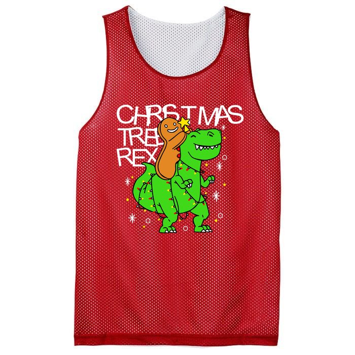 Christmas Tree Rex TRex Gingerbread Man Funny Mesh Reversible Basketball Jersey Tank