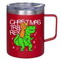 Christmas Tree Rex TRex Gingerbread Man Funny 12oz Stainless Steel Coffee Mug