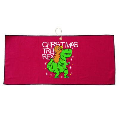Christmas Tree Rex TRex Gingerbread Man Funny Large Microfiber Waffle Golf Towel