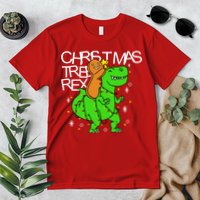 Christmas Tree Rex TRex Gingerbread Man Funny Premium T-Shirt