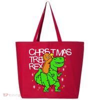 Christmas Tree Rex TRex Gingerbread Man Funny 25L Jumbo Tote