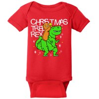 Christmas Tree Rex TRex Gingerbread Man Funny Baby Bodysuit