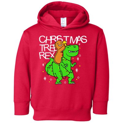 Christmas Tree Rex TRex Gingerbread Man Funny Toddler Hoodie