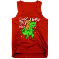 Christmas Tree Rex TRex Gingerbread Man Funny Tank Top