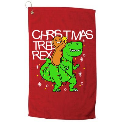 Christmas Tree Rex TRex Gingerbread Man Funny Golf Towel