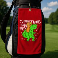 Christmas Tree Rex TRex Gingerbread Man Funny Golf Towel