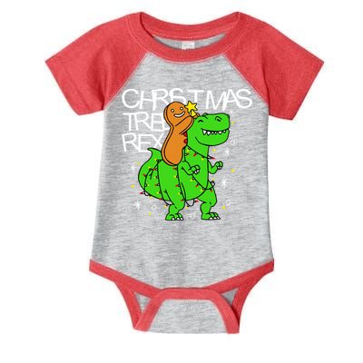 Christmas Tree Rex TRex Gingerbread Man Funny Infant Baby Jersey Bodysuit