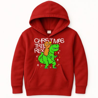 Christmas Tree Rex TRex Gingerbread Man Funny Kids Hoodie