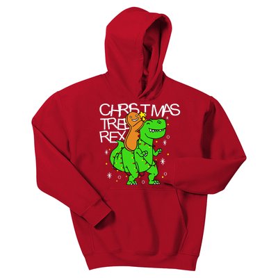 Christmas Tree Rex TRex Gingerbread Man Funny Kids Hoodie