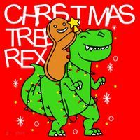 Christmas Tree Rex TRex Gingerbread Man Funny Zip Tote Bag