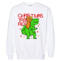 Christmas Tree Rex TRex Gingerbread Man Funny Garment-Dyed Sweatshirt
