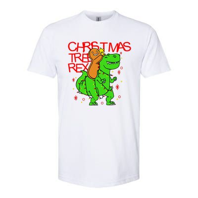 Christmas Tree Rex TRex Gingerbread Man Funny Softstyle CVC T-Shirt