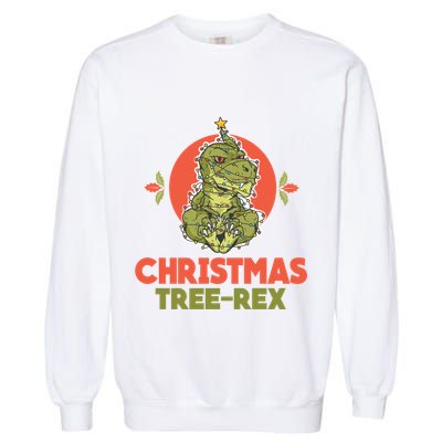 Christmas Tree Rex Merry Christmas Funny Xmas Trex Funny Gift Garment-Dyed Sweatshirt