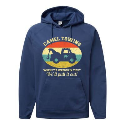 Camel Towing Retro Adult Humor Saying Funny Halloween Gift Performance Fleece Hoodie