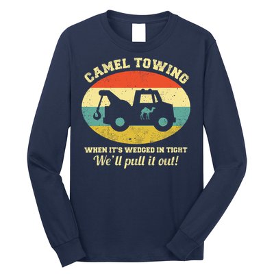 Camel Towing Retro Adult Humor Saying Funny Halloween Gift Long Sleeve Shirt