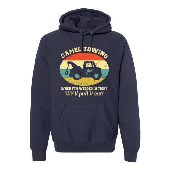 Camel Towing Retro Adult Humor Saying Funny Halloween Gift Premium Hoodie