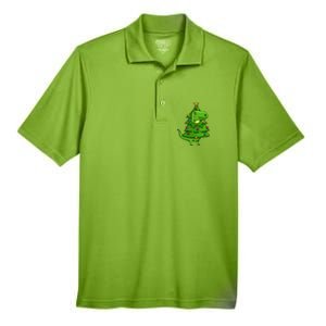 Cute Tree Rex Gift Funny Dinosaur Christmas Gift Top Men's Origin Performance Pique Polo