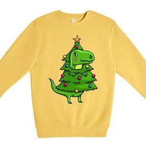 Cute Tree Rex Gift Funny Dinosaur Christmas Gift Top Premium Crewneck Sweatshirt