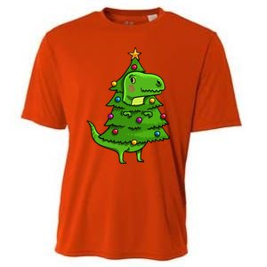 Cute Tree Rex Gift Funny Dinosaur Christmas Gift Top Cooling Performance Crew T-Shirt