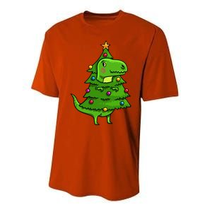 Cute Tree Rex Gift Funny Dinosaur Christmas Gift Top Performance Sprint T-Shirt