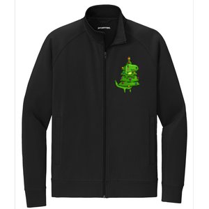 Cute Tree Rex Gift Funny Dinosaur Christmas Gift Top Stretch Full-Zip Cadet Jacket