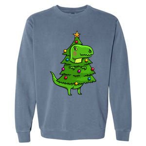 Cute Tree Rex Gift Funny Dinosaur Christmas Gift Top Garment-Dyed Sweatshirt