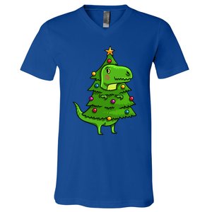 Cute Tree Rex Gift Funny Dinosaur Christmas Gift Top V-Neck T-Shirt