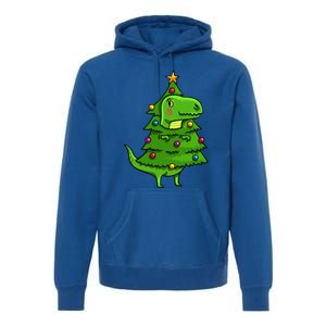 Cute Tree Rex Gift Funny Dinosaur Christmas Gift Top Premium Hoodie