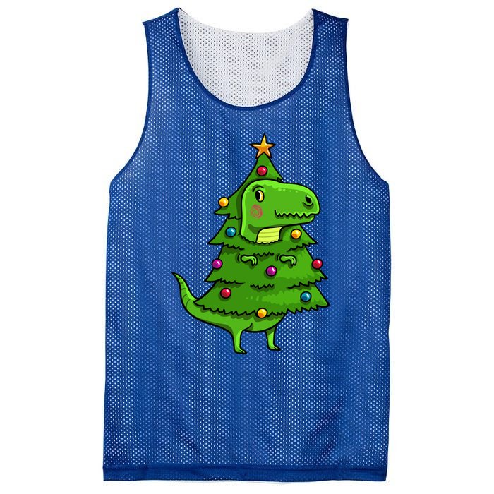 Cute Tree Rex Gift Funny Dinosaur Christmas Gift Top Mesh Reversible Basketball Jersey Tank