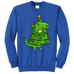 Cute Tree Rex Gift Funny Dinosaur Christmas Gift Top Tall Sweatshirt