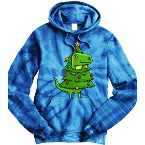 Cute Tree Rex Gift Funny Dinosaur Christmas Gift Top Tie Dye Hoodie