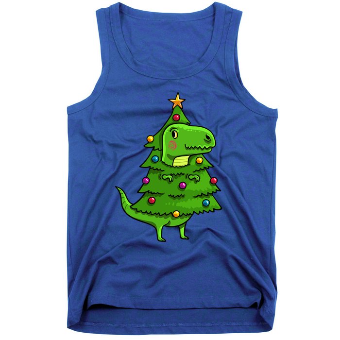 Cute Tree Rex Gift Funny Dinosaur Christmas Gift Top Tank Top