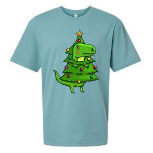 Cute Tree Rex Gift Funny Dinosaur Christmas Gift Top Sueded Cloud Jersey T-Shirt