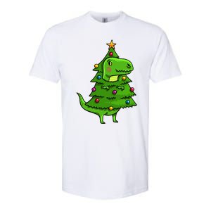 Cute Tree Rex Gift Funny Dinosaur Christmas Gift Top Softstyle CVC T-Shirt