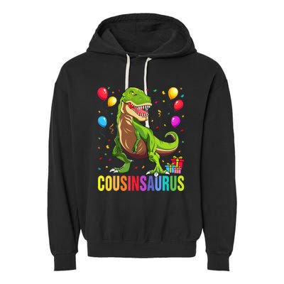 Cousinsaurus T Rex Dinosaur Cousin Saurus Family Garment-Dyed Fleece Hoodie