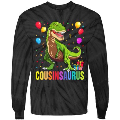 Cousinsaurus T Rex Dinosaur Cousin Saurus Family Tie-Dye Long Sleeve Shirt