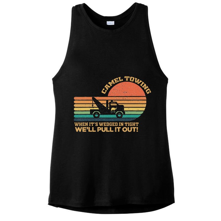 Camel Towing Retro Adult Humor Saying Funny Halloween Ladies PosiCharge Tri-Blend Wicking Tank