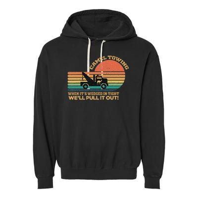 Camel Towing Retro Adult Humor Saying Funny Halloween Garment-Dyed Fleece Hoodie