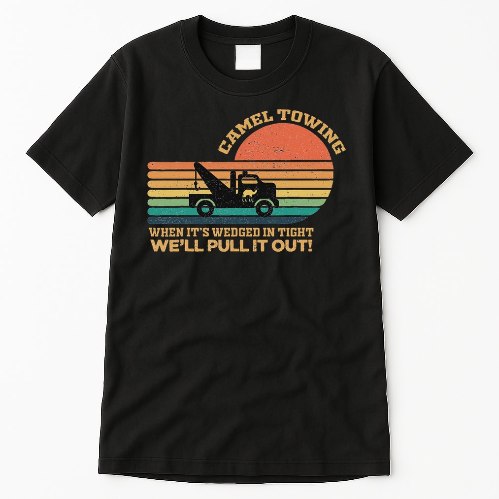 Camel Towing Retro Adult Humor Saying Funny Halloween Tall T-Shirt