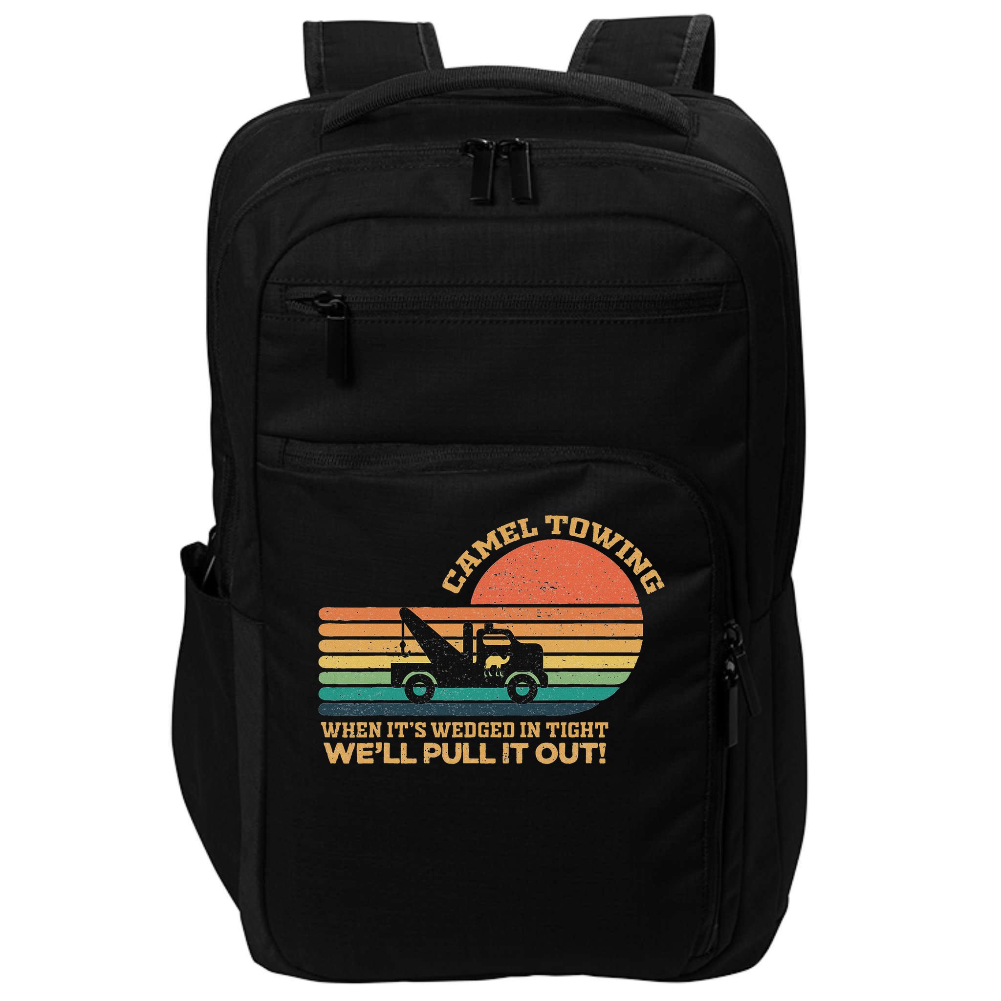 Camel Towing Retro Adult Humor Saying Funny Halloween Impact Tech Backpack