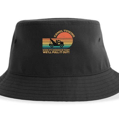 Camel Towing Retro Adult Humor Saying Funny Halloween Sustainable Bucket Hat